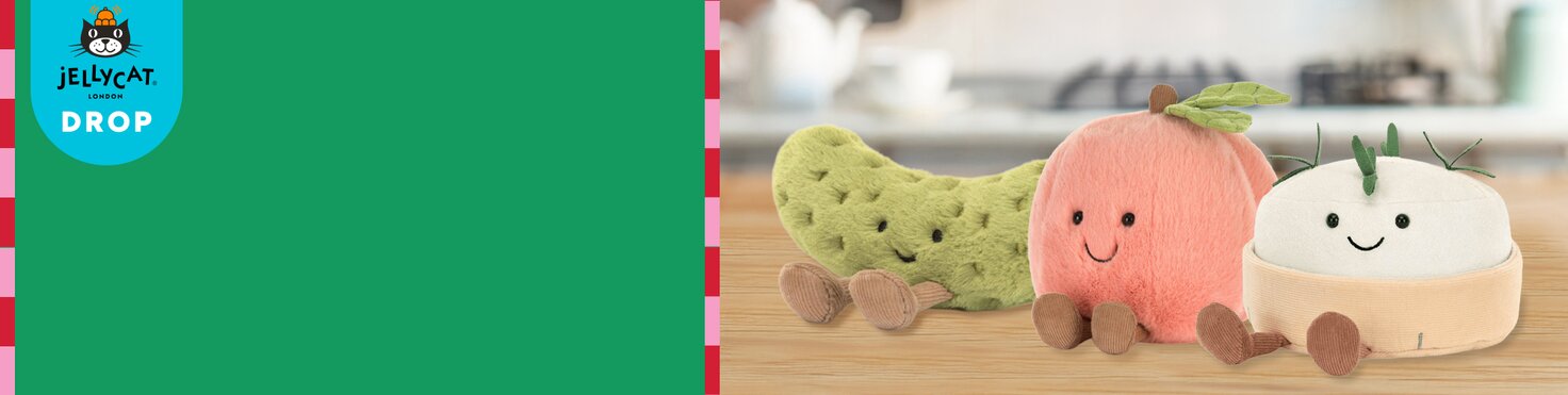 Jellycat Drop: Image of Pickle, Peach and Camembert Jellycat Amuseables