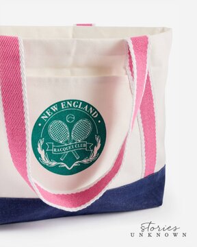 New England Racquet Club East-West Canvas Tote Bag