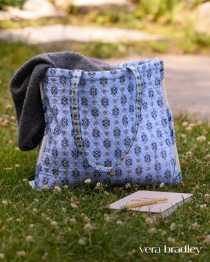 Vera Bradley pencil pouch in Cambridge Blues