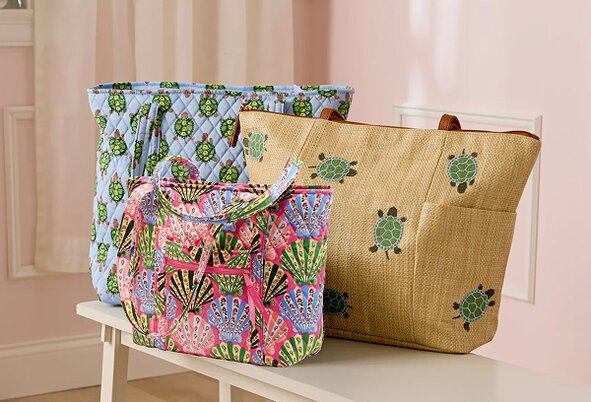 Image of Vera Bradley Totes in Slow Dance with Small tote in Cottage Shells