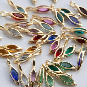 Image of various Air & Anchor Vintage Caged-Navette Crystal Birthstone Charms