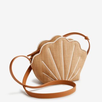 Image of Vera Bradley Shell Crossbody in Woven Faux Straw