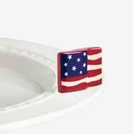 Image of Nora Fleming mini American Flag Ceramic Platter Ornament