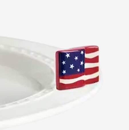 Image of Nora Fleming mini American Flag Ceramic Platter Ornament