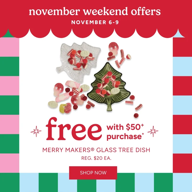 Free Tree Dish Set with $50 Purchase*, Merry Makers® Lighthouse Mini Glitter Lantern Special Price $15 (Reg. $27)*, Legacy ® Holiday Lighthouse Throw Blanket Special Price $12 ($40 Value)*, shop now