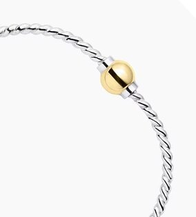 Cape Cod Jewelry Single Ball Twist Band Bracelet in Two-Tone