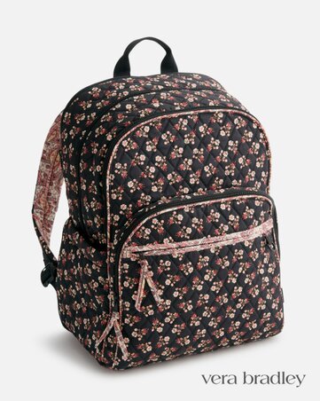 Vera Bradley XL Bancroft quilted backpack in Pumice Stone