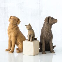 Image of Willow Tree Love My Cat and Love My Dog Figurines