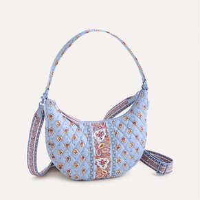 Image of Vera Bradley Mini Roxbury Crescent Shoulder Bag in Poppy Fields