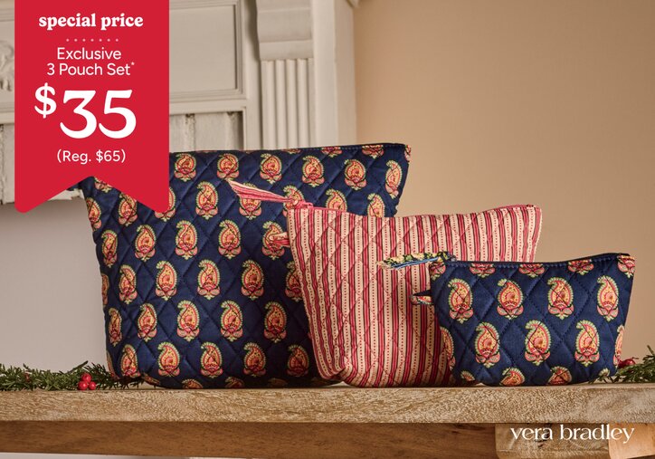 Vera Bradley Exclusive 3 Pouch Set: Special Price $35