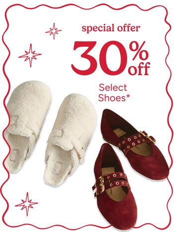 Special offer 30% off select shoes*