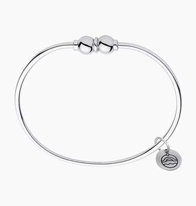 Sterling silver Cape Cod bracelet with a polished double-ball screw clasp