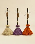 Decorative Halloween LED brooms with festive seasonal designs - 3 for $30