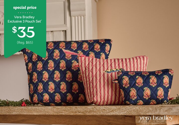 Vera Bradley Exclusive 3 Pouch Set: Special Price $35