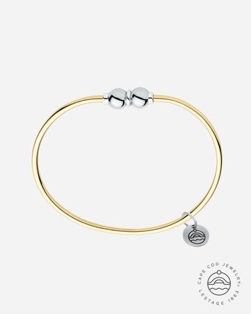 Cape Cod Jewelry sterling silver double ball gold filled bangle bracelet