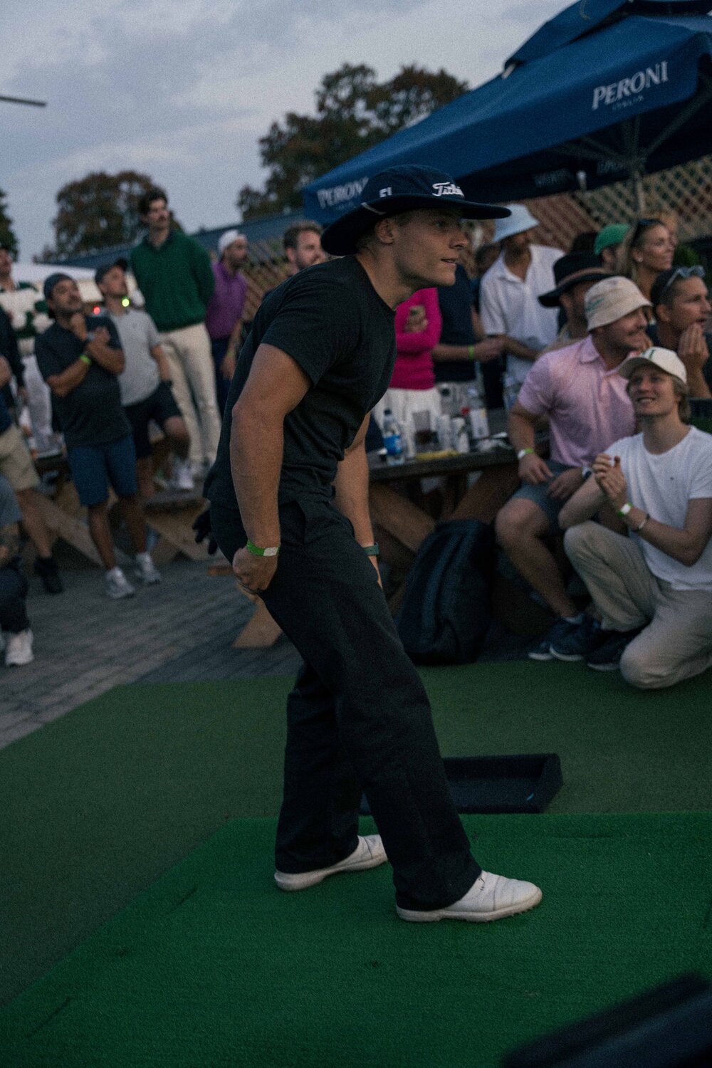 Golfare på terrassen