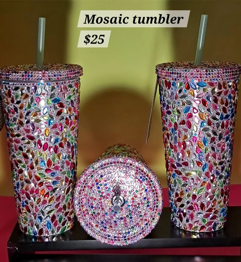 Mosaic Rhinestone Tumbler