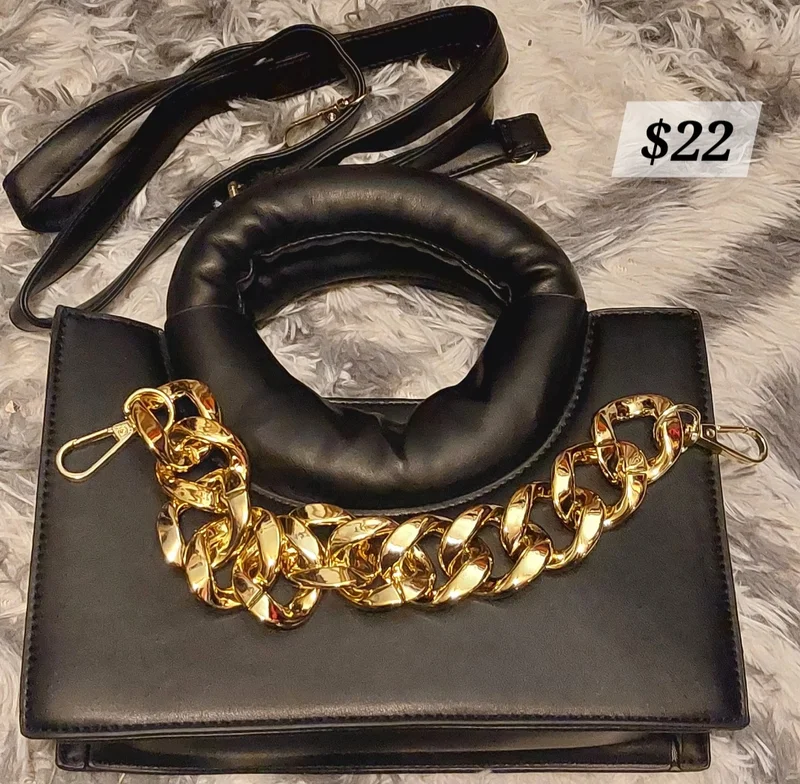 Black Ring Handle Handbag