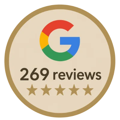 Google Reviews Badge - 269 reviews