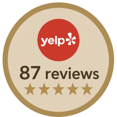 Yelp Reviews Badge - 87 reviews