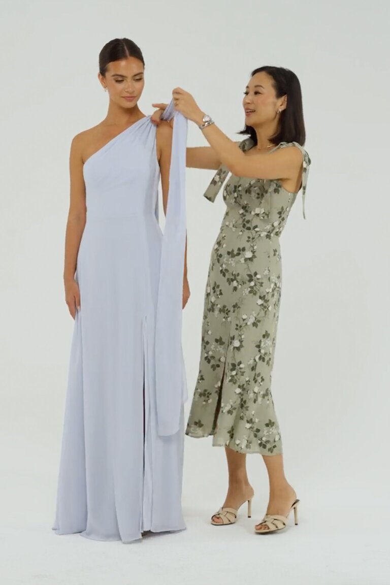 Mia Matte Satin Convertible Dress - Chocolate Brown