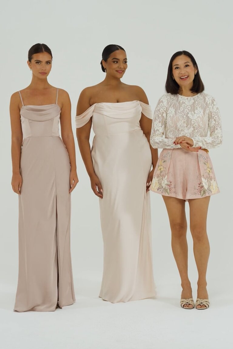 Mia Matte Satin Convertible Dress - Chocolate Brown