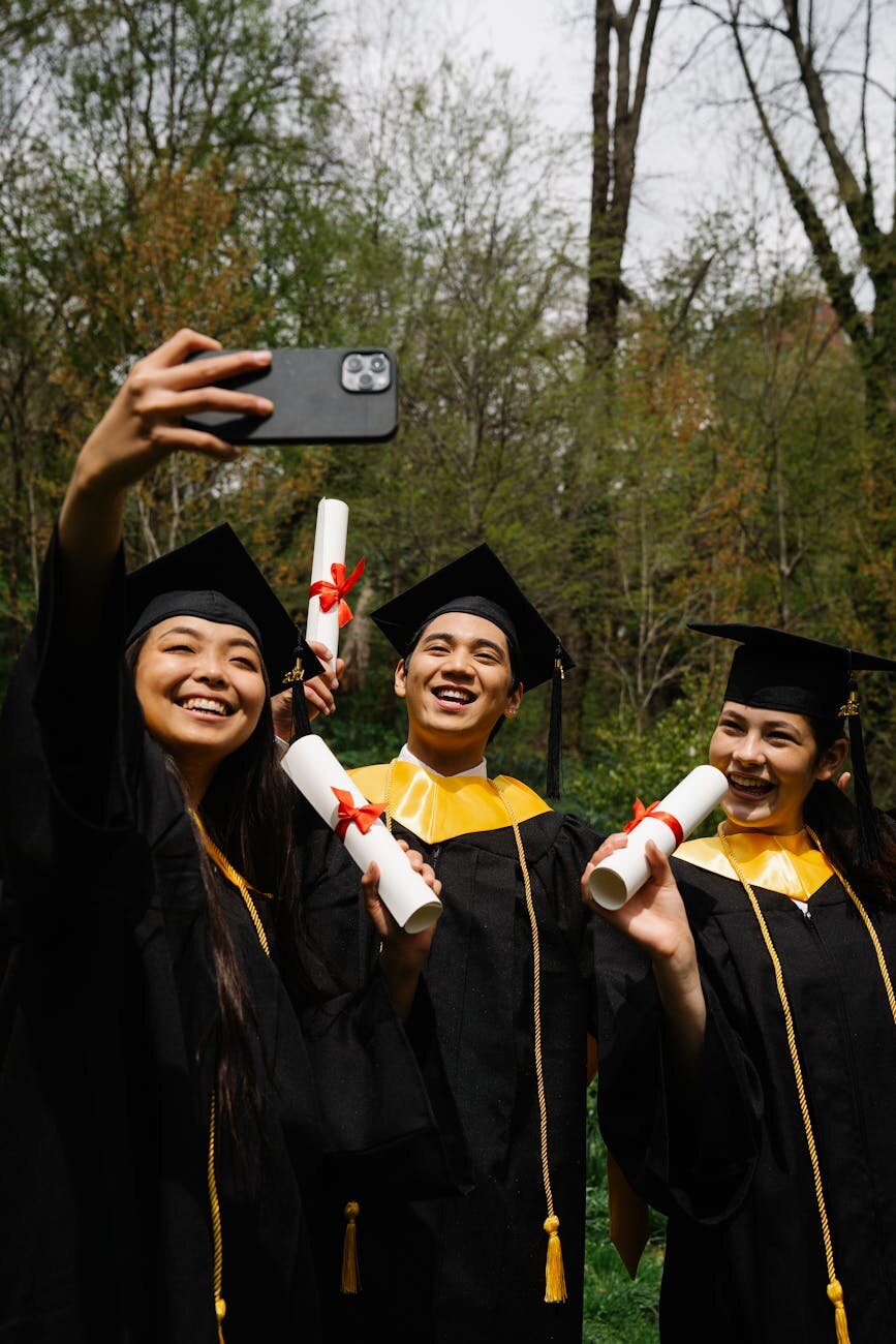 Graduates taking a selfie