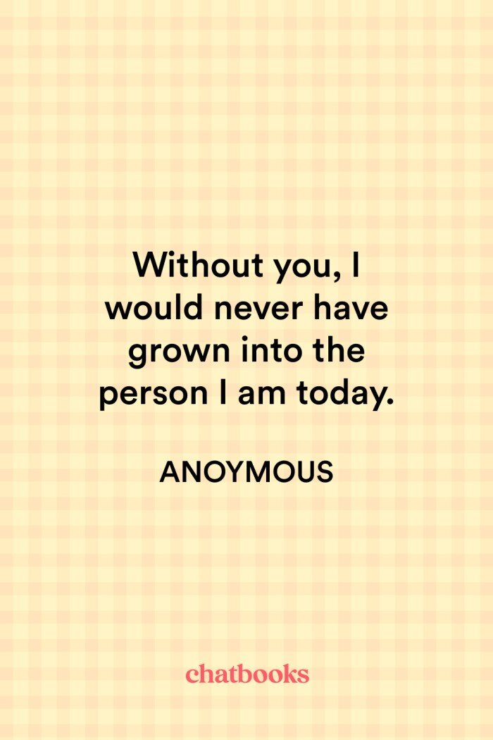 Anniversary message for couple that overcame obstacles: "Without you, I would never have grown into the person I am today."