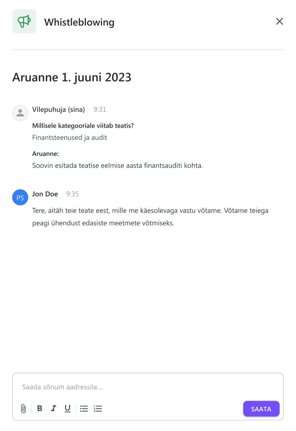 SafeTalk kommunikatsioon