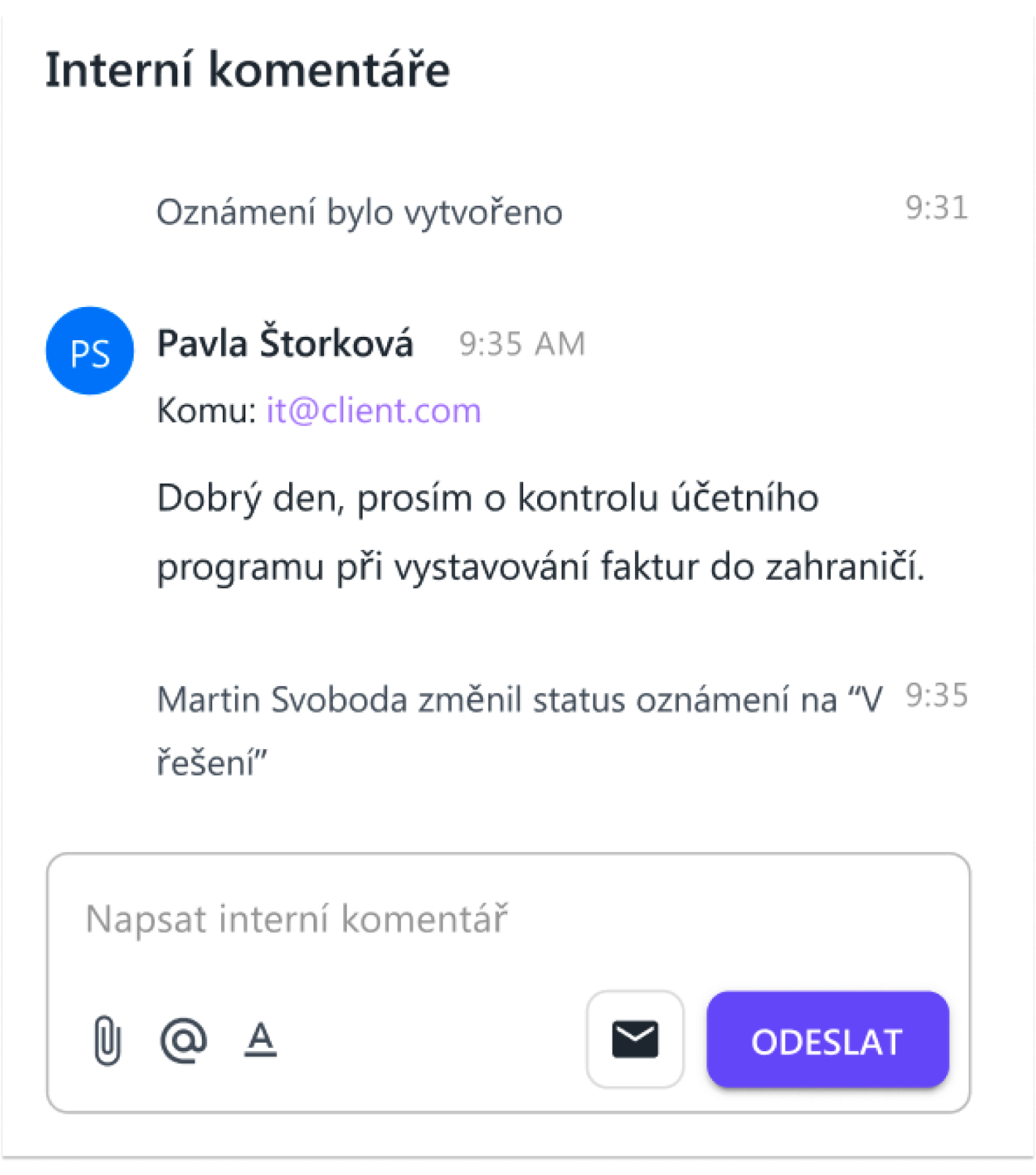 Interné pripomienky