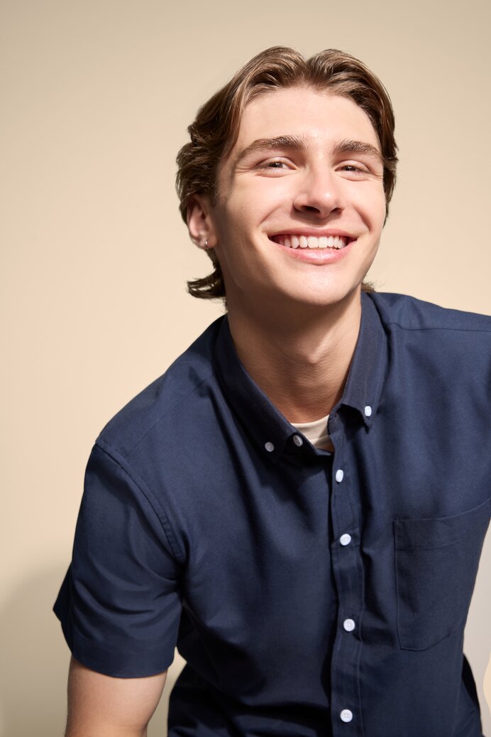 happy teen with clear skin