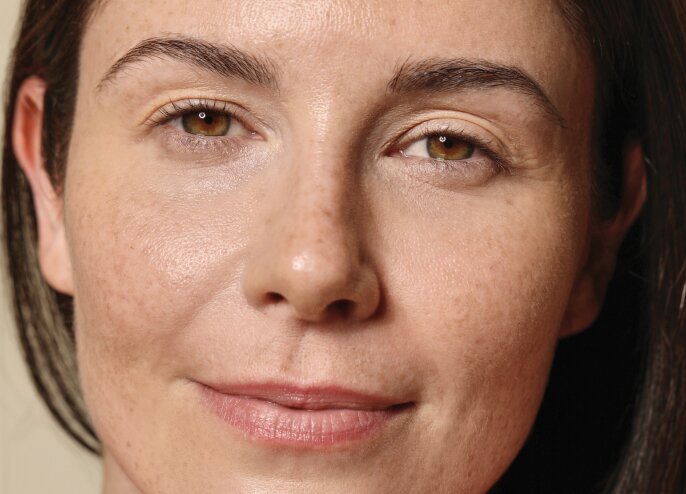 woman's face with clear skin