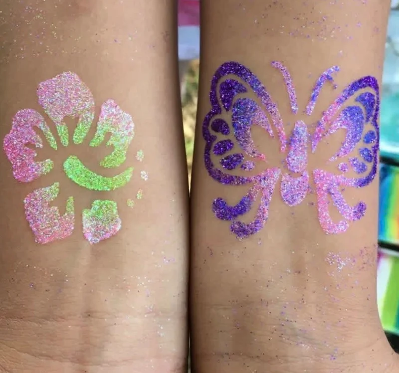 Glitter butterfly tattoos