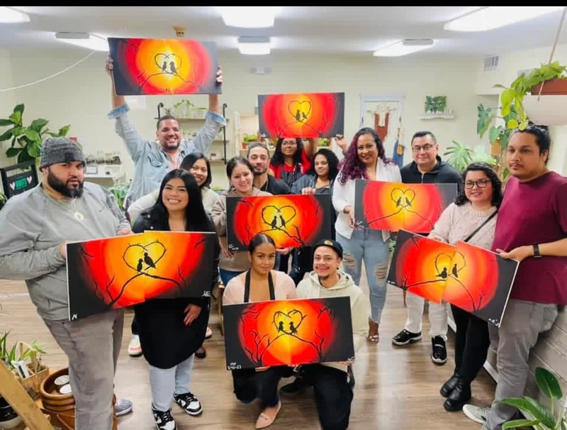 Guests showing their paintings