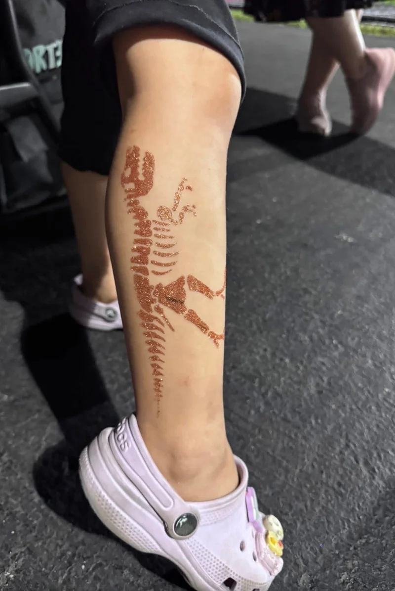 Glitter skeleton tattoo