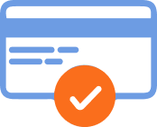 credit card image with a check mark