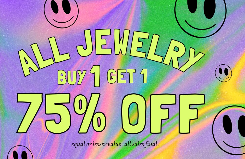 All Jewelry Buy One Get One 75% Off