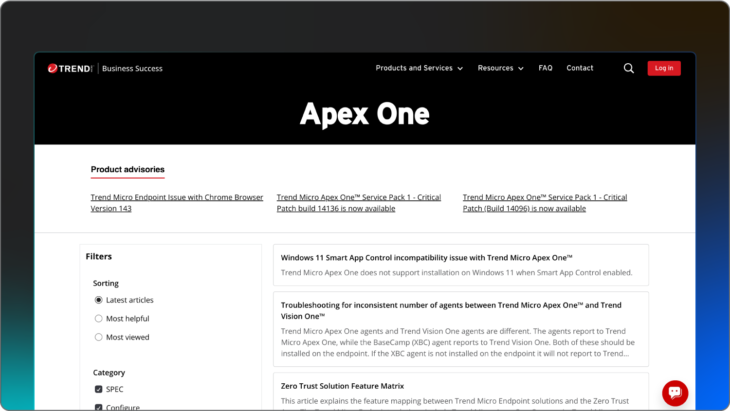 A screenshot of endpoint security software from Trend Micro.