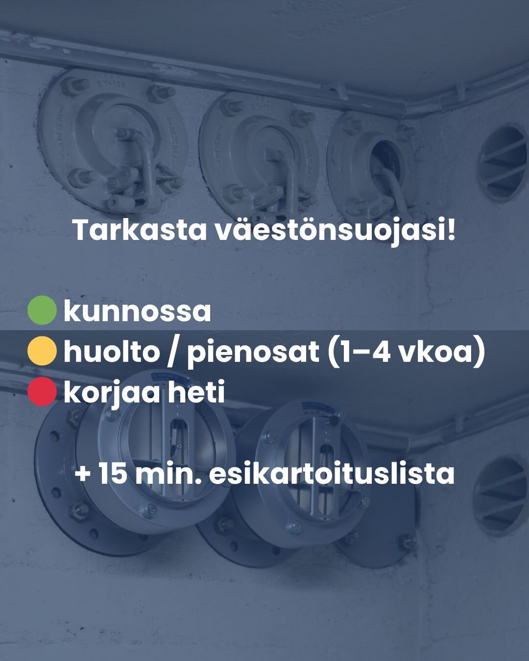 Vihreä–keltainen–punainen priorisointi väestönsuojan puutteille