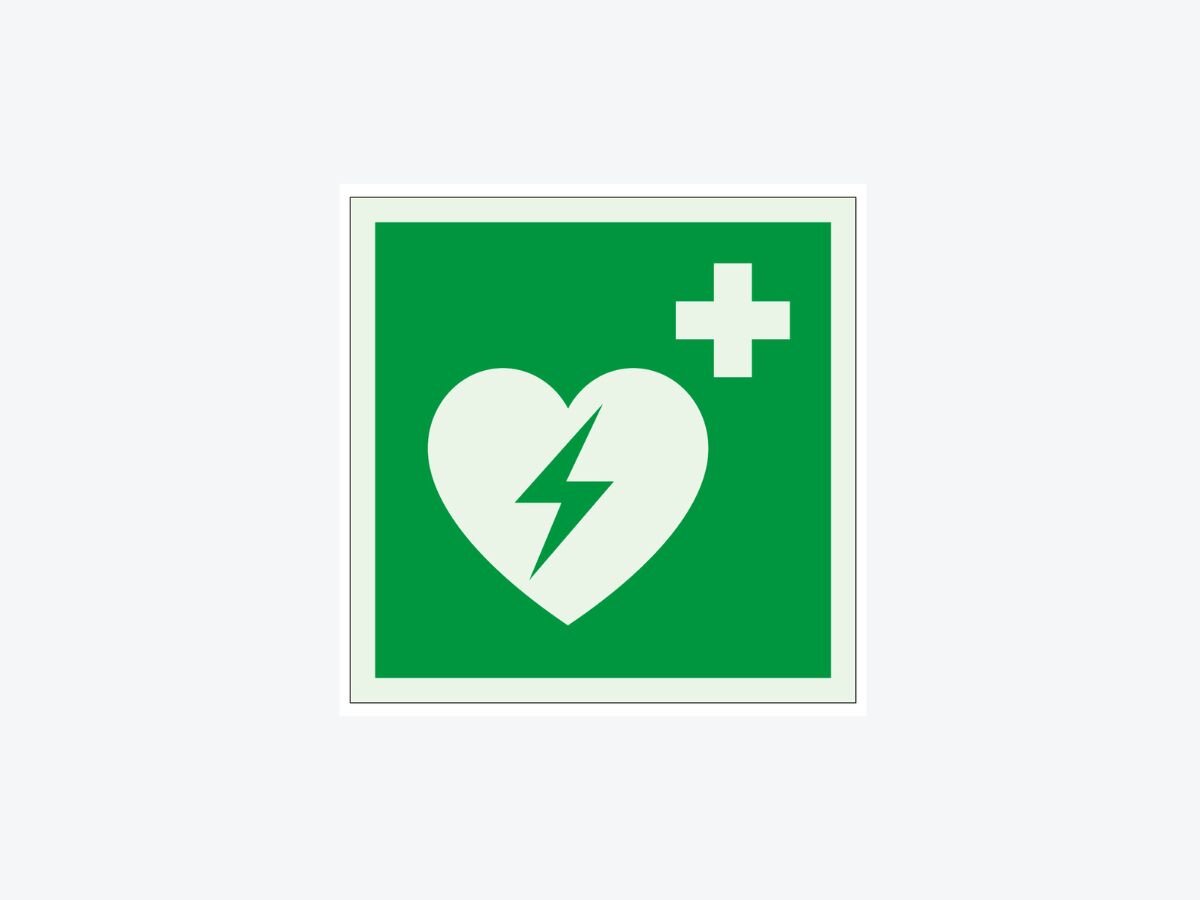 AED Defibrillaattori kylttiopaste
