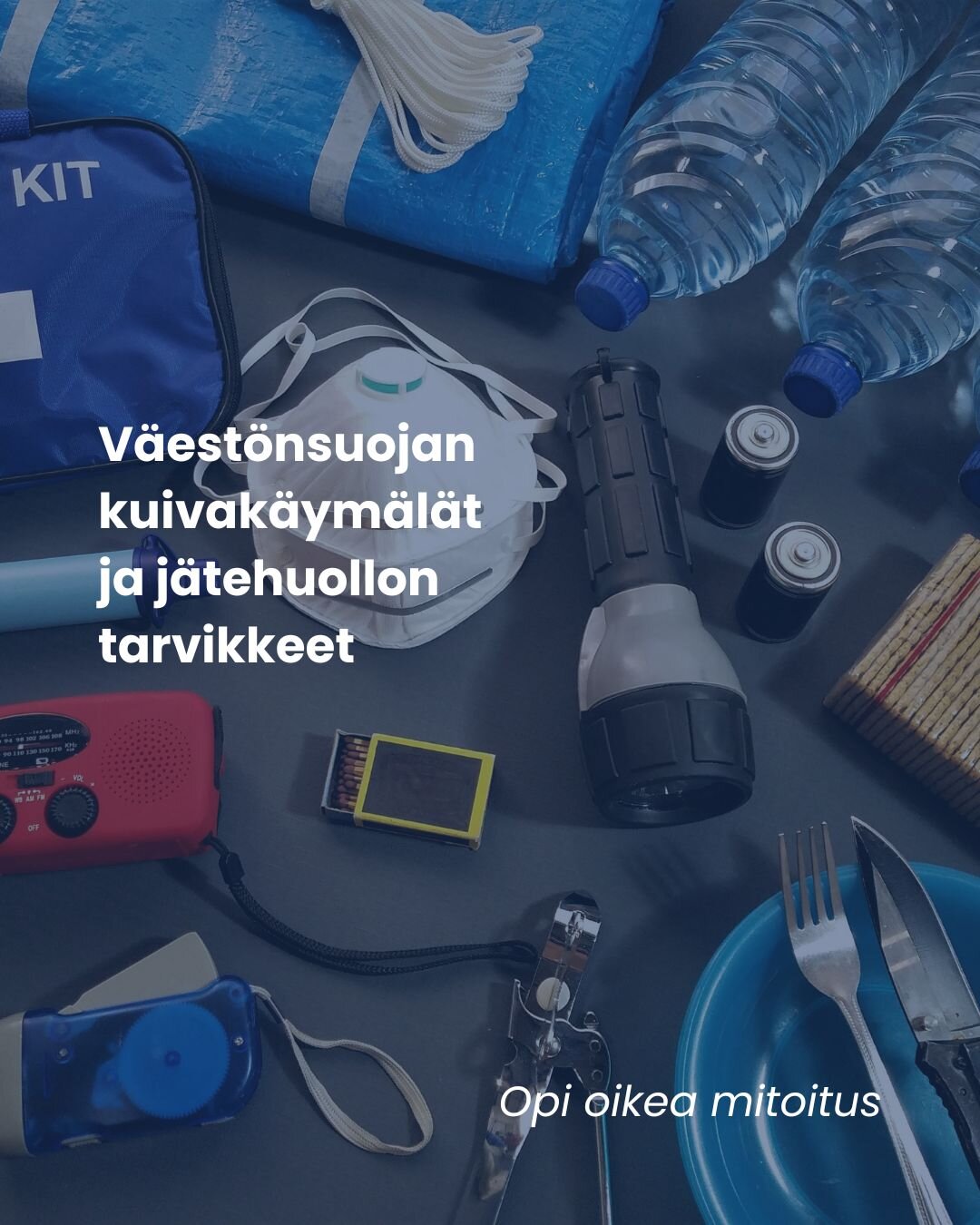 Väestönsuojan kuivakäymälät ja jätehuollon tarvikkeet