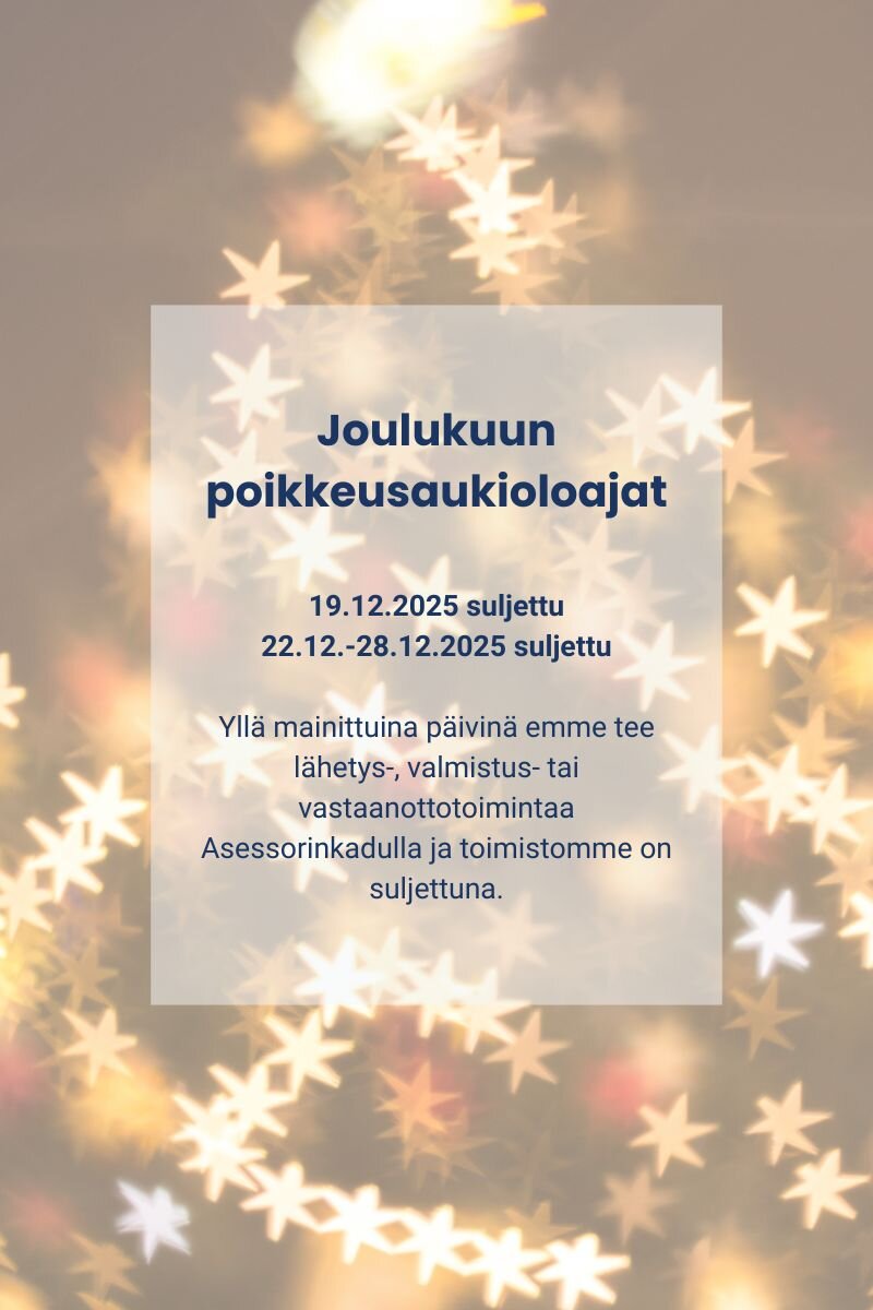 Joulukuun poikkeusaukioloajat 2025