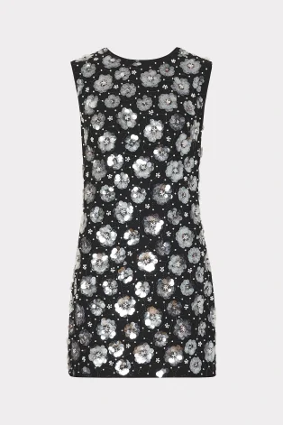 Black and silver sequin party mini dress