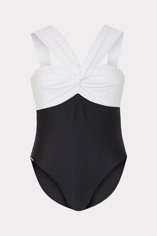 BLACK COLORBLOCK ONE PIECE