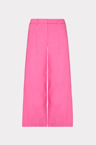 Pink cropped linen pants
