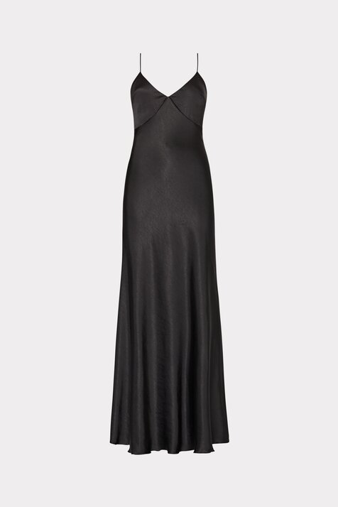 Addie Hammered Satin Maxi Dress