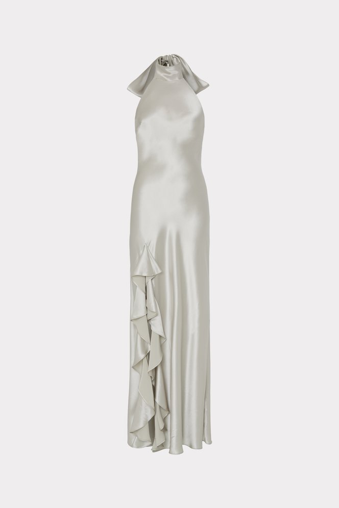Shop the Roux Hammered Satin Gown from MILLY's Wedding Guest Dress Shop