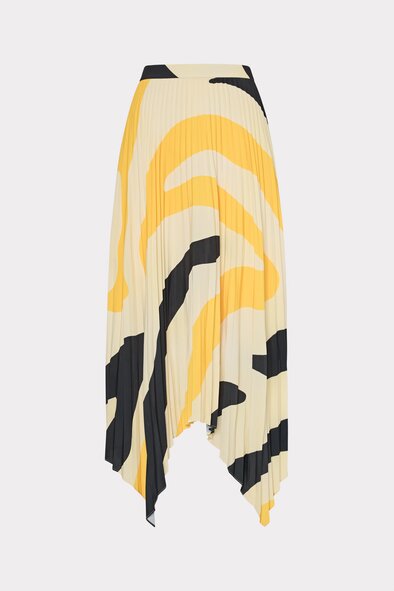 Zebra pleated yellow skirt
