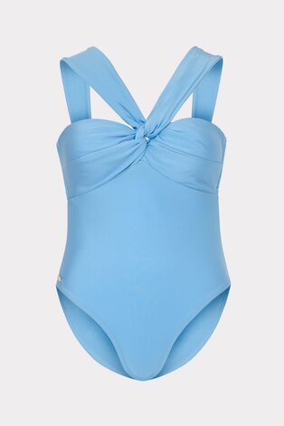 Blue one piece swimsuit