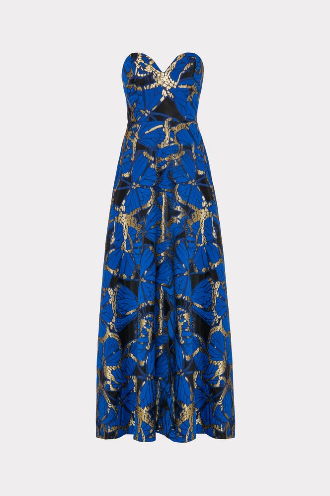 Shop the Roxy Butterfly Jacquard Gown from MILLY's Wedding Guest Dress Shop